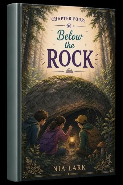 below the rock