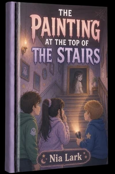the painting at the top of the stairs